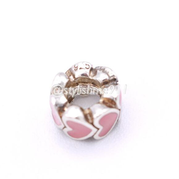 ZABLE Sterling Silver Pink Hearts Bead Charm - Picture 9 of 10